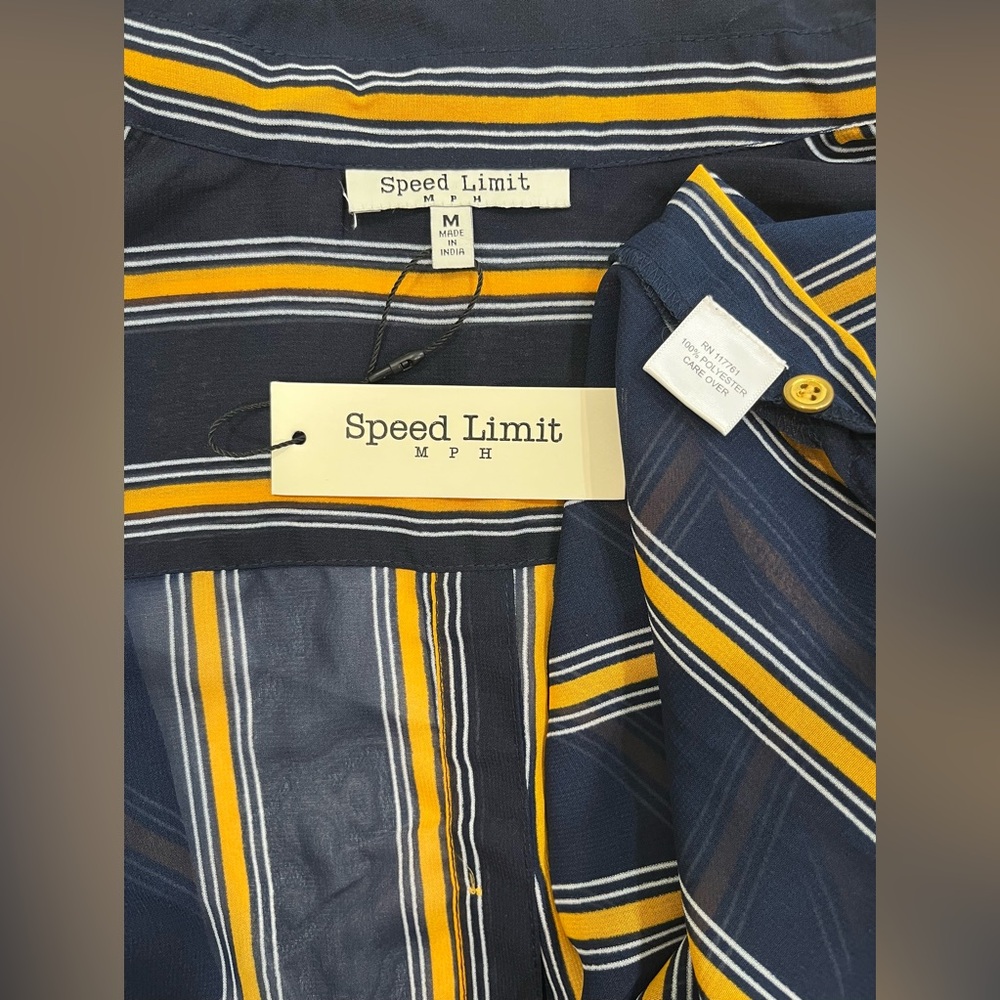 Cute navy blue/white/yellow coverup kimono/ asymmetrical long blouse 👘 - Picture 6 of 6